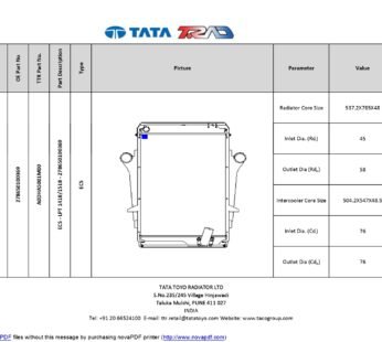 ENGINE COOLING SYSTEM LPK 1618,LPT 1518/ 1918 -All Tilt Cab TC / LPT 3118 ECS – LPT 1418/1518 – 278650100369 278650100369