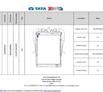 ENGINE COOLING SYSTEM BUS-LPO 1618 KSRTC ECS-LPO 1618 KSRTC- 207650000196 207650000196