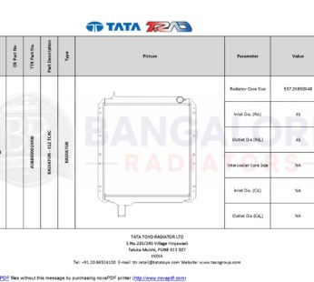 RADIATOR FOR  412 TCAC RADIATOR – 412TC AC Only Radiator
