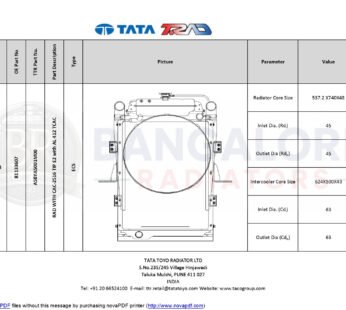 ENGINE COOLING SYSTEM 2516/ 3516/ 3014 E2/ 412 BS2 ECS – 2516 TIP E2/AL 412 TCAC BS2 – B1133607 B1133607