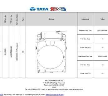 ENGINE COOLING SYSTEM HINO 6ETI -PASSENGER/ 12M BUS ECS- HINO 6 ETI PASSENGER – B1135101 B1135101