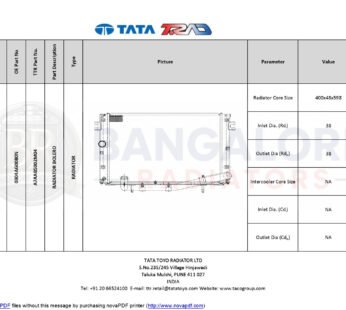 RADIATOR FOR  Bolero RADIATOR BOLERO 0304AG0080N