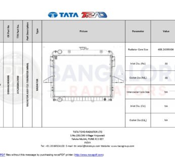 RADIATOR FOR  T15 Tourister RADIATOR ASSY-T15 TOURISTER MNAL 0304AAC00430N