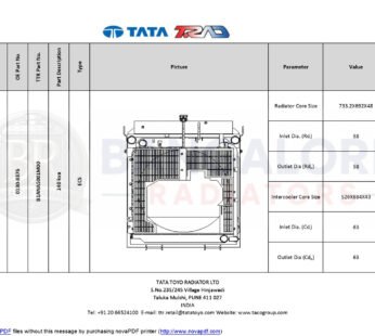 ENGINE COOLING SYSTEM 140 KVA 140 kva 0130-8376