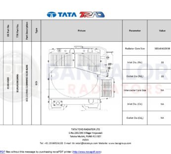 RADIATOR FOR 15 KVA ECS 15 KVA CUMMINS 0130-8206 0130-8500
