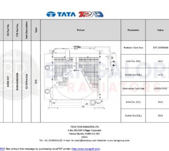 ENGINE COOLING SYSTEM 62.5 KVA 62.50 Kva Exp A034C257