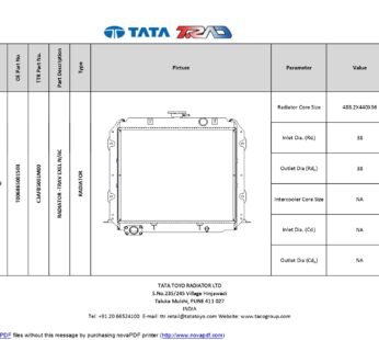 RADIATOR FOR TRAX RADIATOR -TRAV EXEL N/AC T006865001503