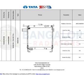RADIATOR FOR TRAX RADIATOR – TRAV EXC TCIC – T006865001403