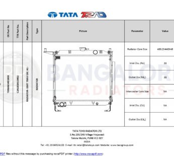 RADIATOR FOR TRAX RADIATOR- DSRT TRAV EXC AC- T006865001803